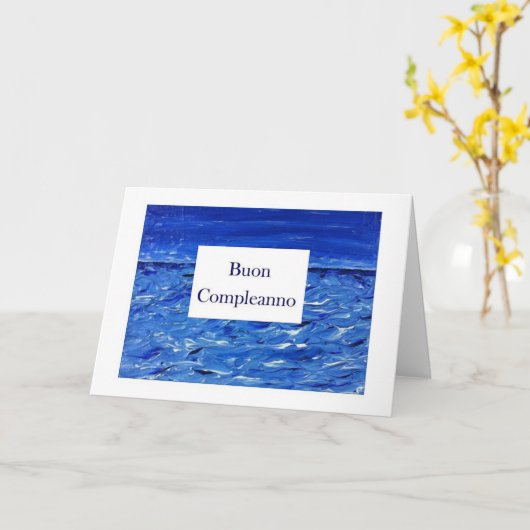 Buon Compleanno -イタリア語のハッピーバースデー カード (黄色い花)