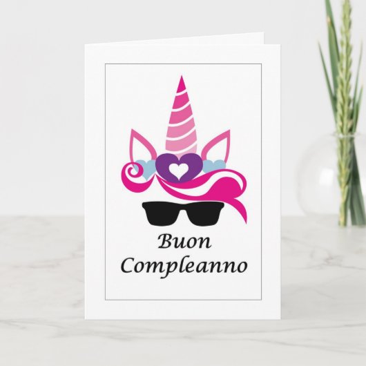 Buon Compleanno - Happy Birthday in Italian Card サンキューカード (正面)