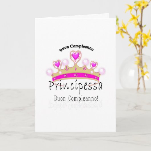 Buon Compleano Principessa カード (黄色い花)