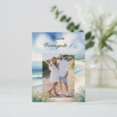 Buon Ferragostoイタリアのお祝いの日あなたの写真 シーズンポストカード (スタンド正面)