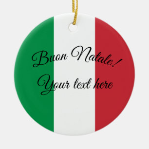 Buon Nataleのイタリアンな旗のクリスマスのオーナメント セラミックオーナメント