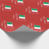 Buon Nataleのイタリアンな旗のクリスマスの休日のカスタム ラッピングペーパー (角)