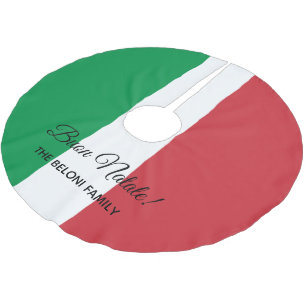 Buon Nataleのイタリアンな旗のクリスマスツリーのスカート ブラッシュドポリエステルツリースカート