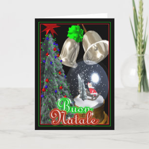 Buon Nataleのイタリア人のサンタのメリークリスマスカード シーズンカード