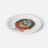 Buon Nataleのメリークリスマスのイタリアンなレトロの人形 ペーパープレート (アングル)