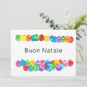 Buon Nataleイタリアン Christmas bables、水色 招待状 (スタンド正面)