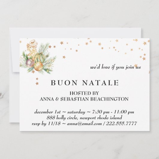 *~* BUON NATALEイタリアAP20ホリデーパーティー写真 招待状 (裏面)