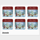 Buon Nataleギフトビクトリアンパーソナライズされたスタンプ スクエアシール (シート)