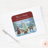 Buon Nataleギフトビクトリアンパーソナライズされたスタンプ スクエアシール (封筒)