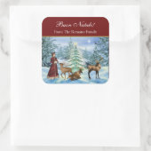 Buon Nataleギフトビクトリアンパーソナライズされたスタンプ スクエアシール (バッグ)