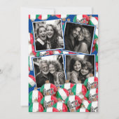 Buon Nataleクリスマスグリーティングブルー王室のインビタティ 招待状 (正面)