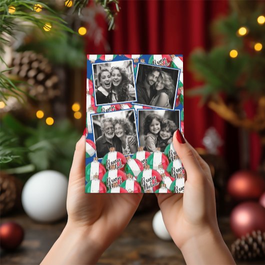 Buon Nataleクリスマスグリーティングブルー王室のインビタティ 招待状