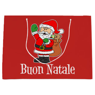 Buon Nataleサンタのイタリアンなメリークリスマス ラージペーパーバッグ