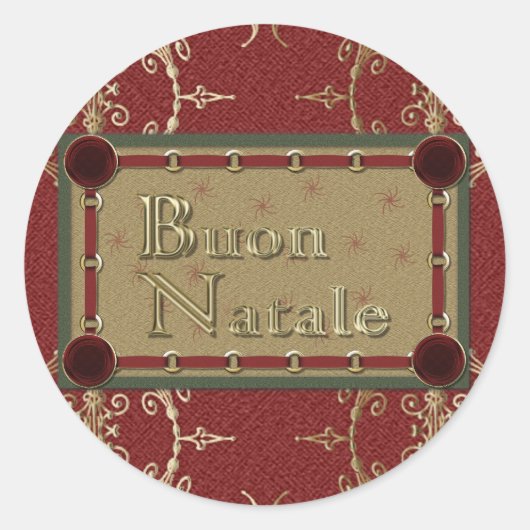 Buon Nataleスタンプ ラウンドシール (正面)