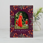 Buon Nataleフォトコラージュ水カラーフローラ 箔シーズンカード (立ち正面)