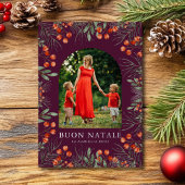 Buon Nataleフォトコラージュ水カラーフローラ 箔シーズンカード