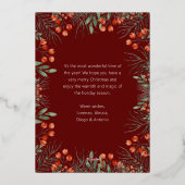 Buon Nataleフォトコラージュ水カラーフローラ 箔シーズンカード (裏面)