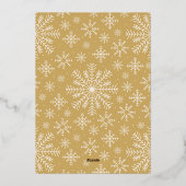 Buon Nataleフォトコラージュ金ゴールド冬の雪片 箔シーズンカード (裏面)
