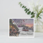 Buon Nataleヴィンテージイタリアン1940年代クリスマスシーン ポストカード (スタンド正面)