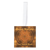 Buon Natale – フラクタル木彫り キューブオーナメント (正面)