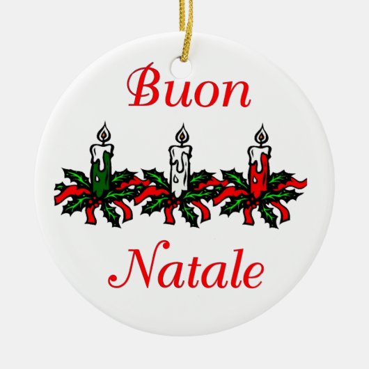 Buon Natale -メリークリスマスのオーナメント セラミックオーナメント (正面)