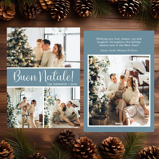 Buon Natale 4 Photo Flat Holiday Card シーズンカード