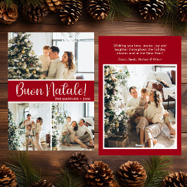 Buon Natale 4 Photo Flat Holiday Card シーズンカード