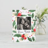 Buon Natale Christmas Card Festive Holly Art 招待状 (スタンド正面)