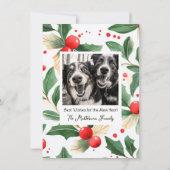 Buon Natale Christmas Card Festive Holly Art 招待状 (裏面)