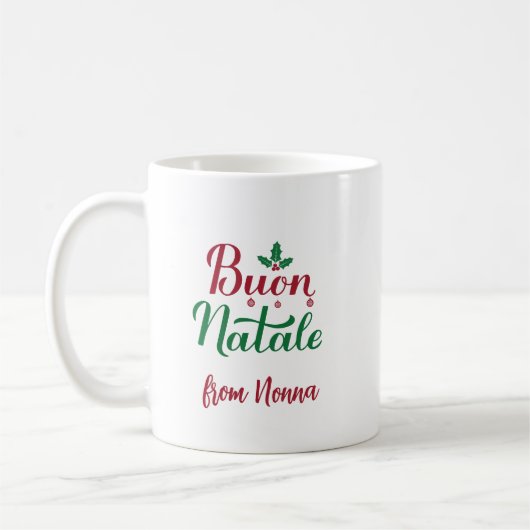 Buon Natale Custom Italian Christmas コーヒーマグカップ (左)