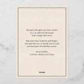 Buon Natale e Felice Anno Nuovoコケットボーフォト 箔シーズンカード (裏面)