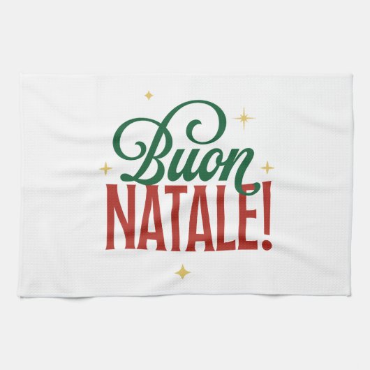 Buon Natale Gift Italian Christmas キッチンタオル (横)
