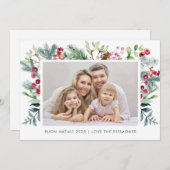 Buon Natale Holly Berry写真 シーズンカード (正面/裏面)