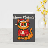 Buon Natale Italian Cat Christmas, Italy Pride Hol カード (黄色い花)