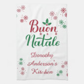 Buon Natale Italian Christmas Kitchen キッチンタオル (縦)
