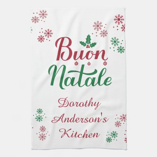 Buon Natale Italian Christmas Kitchen キッチンタオル (縦)