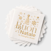 Buon Natale Italian Christmas Party Custom 箔ナプキン (インサイチュ (積み重ね))