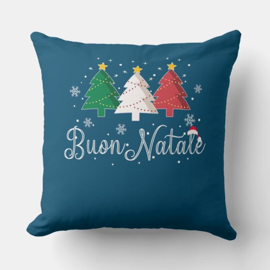 Buon Natale Italian Christmas Tree クッション (正面)