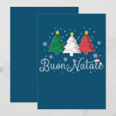 Buon Natale Italian Christmas Tree 招待状 (正面/裏面)