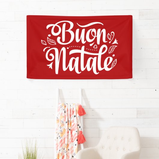 Buon Natale Italian Merry Christmas 横断幕 (インサイチュ)