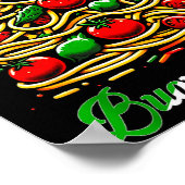 Buon Natale Italian Pasta Christmas Tree Xmas For  ポスター (角)