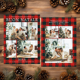 Buon Natale Multi Photo Red Buffalo Plaid シーズンカード