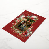Buon Natale Photo Floral Foil Holiday Card 箔シーズンカード (回転した状態)