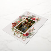 Buon Natale Photo Floral Foil Holiday Card 箔シーズンカード (回転した状態)