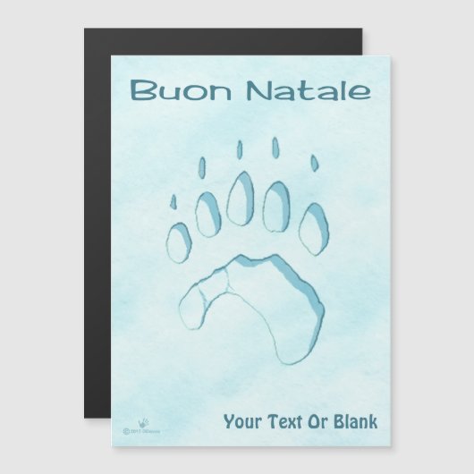 Buon Natale - Polar Bear Paw Print (正面/裏面)
