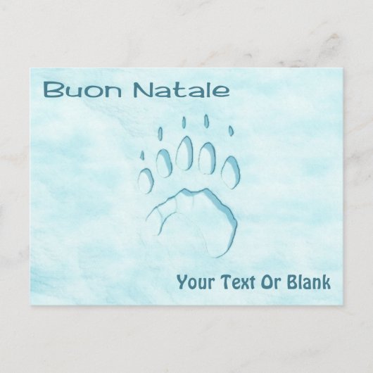 Buon Natale - Polar Bear Paw Print ポストカード (正面)