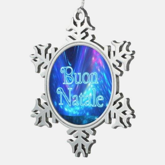 Buon Natale - Qaanaaq – ノーザンライト スノーフレークピューターオーナメント (右)