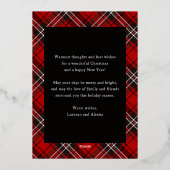 Buon Natale Red Plaidタータンチェック写真 箔シーズンカード (裏面)