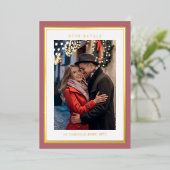 Buon Natale Rose Gold Simple Modern Photo 箔シーズンカード (立ち正面)