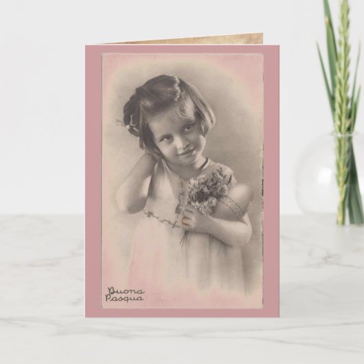 Buona Pasquaのハッピーイースターのヴィンテージカード シーズンカード (正面)